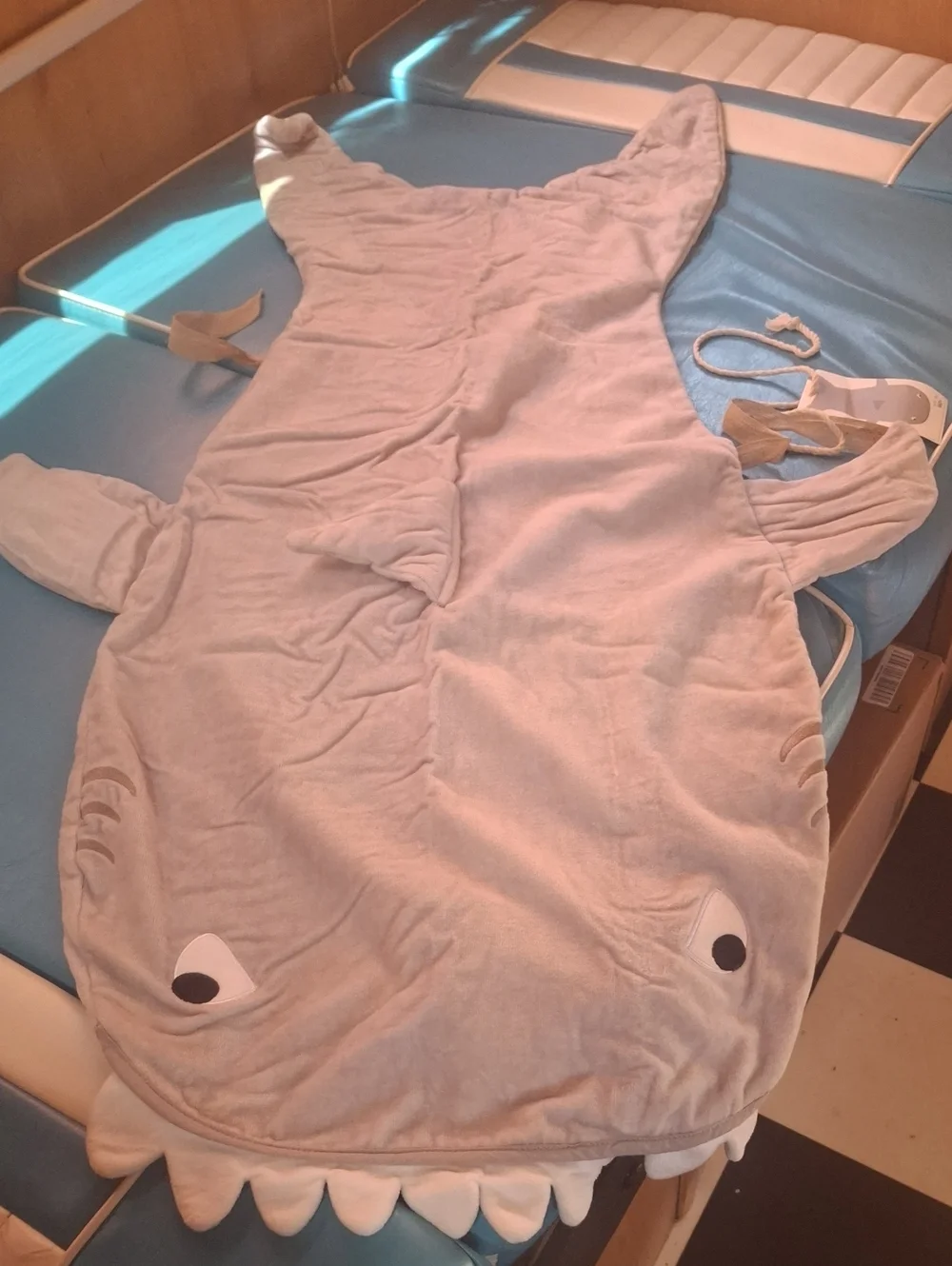 Pottery Barn Kids Shark Beach Towel - Light Gray